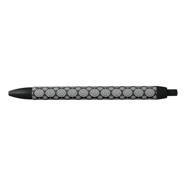 Stylo Noir Conception de mandala noir et blanc (Devant)
