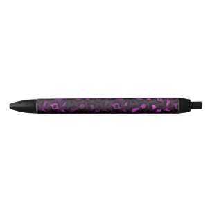 Stylo Noir Conception de série Leopard violet et or 5