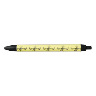 Stylo Noir Conception drôle d'abeille de guêpe de bourdon