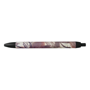 Stylo Noir Conception florale marron abstraite 1