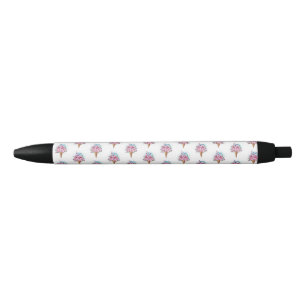 Stylo Noir Cône rose Sakura crème glacée gaufre