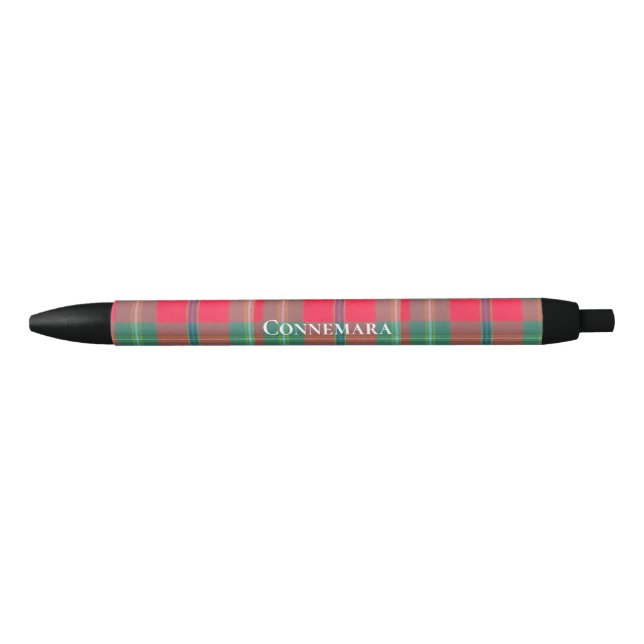Stylo Noir Connemara Tartan personnalisable (Devant)