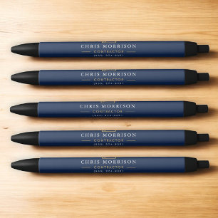 Stylo Noir Construction de bâtiments Bleu Nuit Or