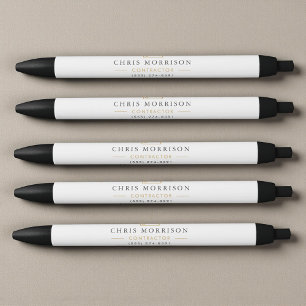 Stylo Noir Construction de bâtiments Or Blanc