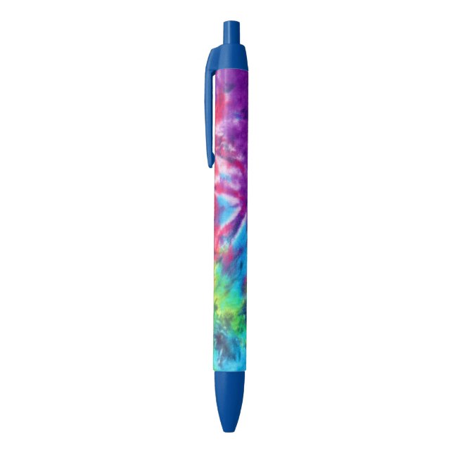 Stylo Noir Cool Abstrait Arc-en-ciel Bleu pourpre Batik Tie D (Haut (Vertical))