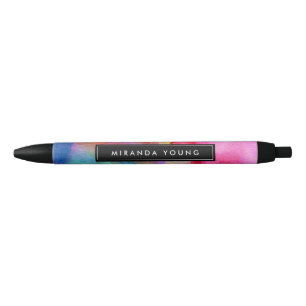 Stylo Noir Cool Abstrait multicolore Aquarelles modernes
