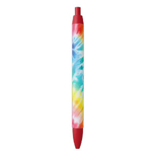 Stylo Noir Cool Aqua Rouge Bleu Jaune Orange Tie Dye