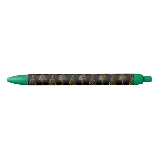Stylo Noir Cool Black Gold brillant sapin de Noël Motif (Devant)