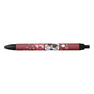 Stylo Noir Cool Retro Père Noël Écharpe Bandana Rouge de Noël