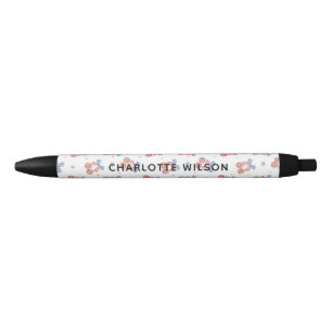 Stylo Noir Coquette Disco Chercher Bow Nom du script Monogram
