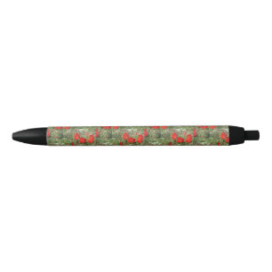 Stylo Noir Corfou Red Poppies