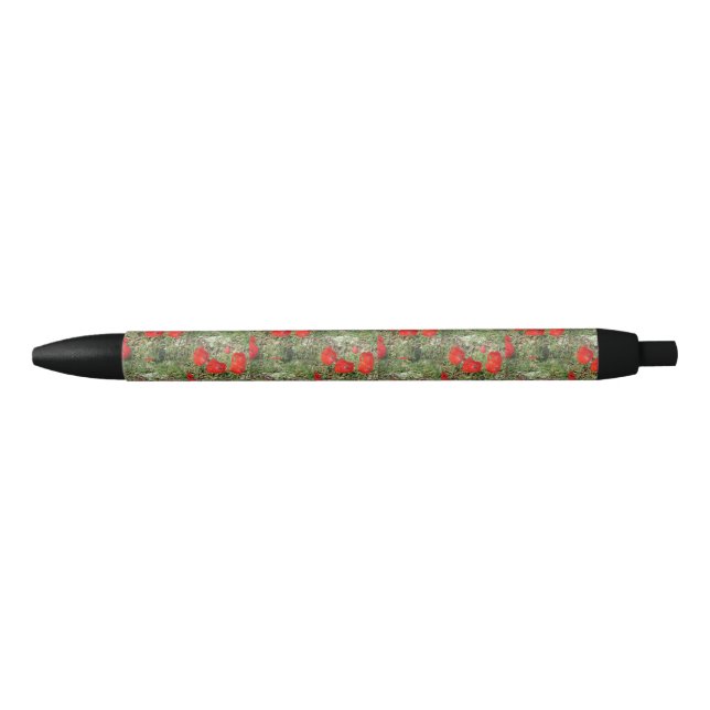 Stylo Noir Corfou Red Poppies (Devant)