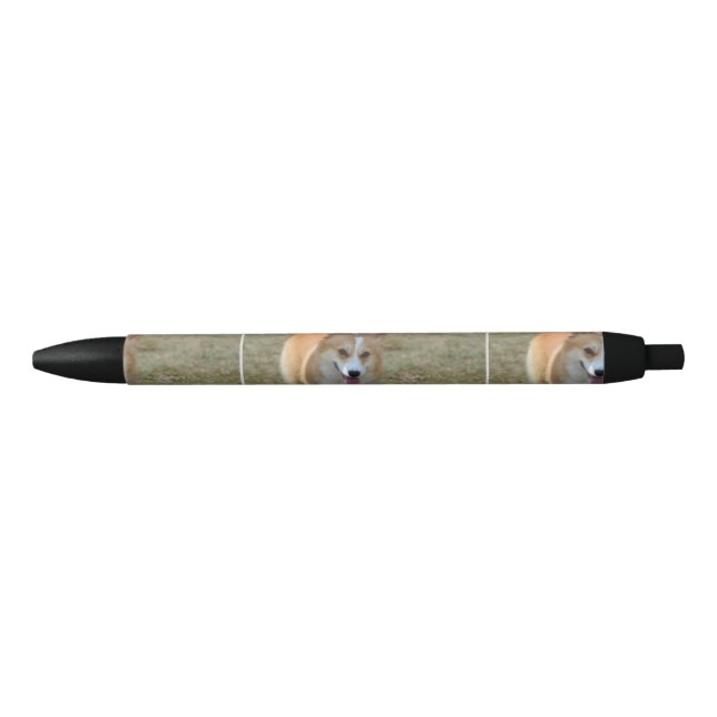 Stylo Noir Corgi heureux (Devant)