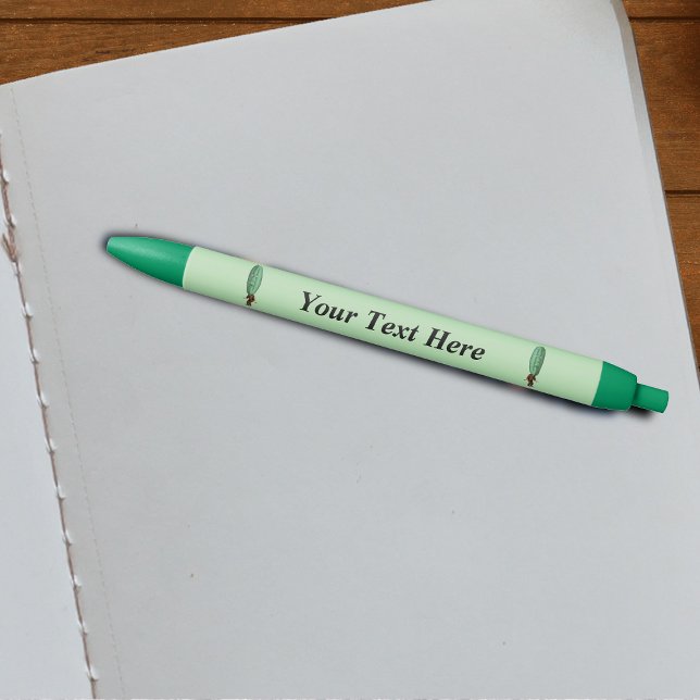 Stylo Noir Costume Brown Imaginaire Pickle Man (Funny men in suits with big green pickle heads with faces on green writing pen.)