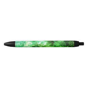 Stylo Noir Couches de cristaux verts