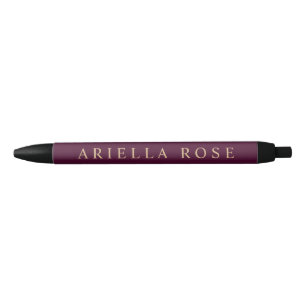 Stylo Noir Couleur de vin de Bourgogne élégant moderne profes