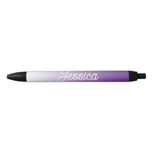 Stylo Noir Couleur ombrée violette (modifiable) et votre text