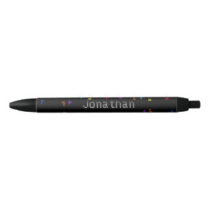 Stylo Noir Couleur Retro Bloc Puzzle Jeu Jouer Jeu