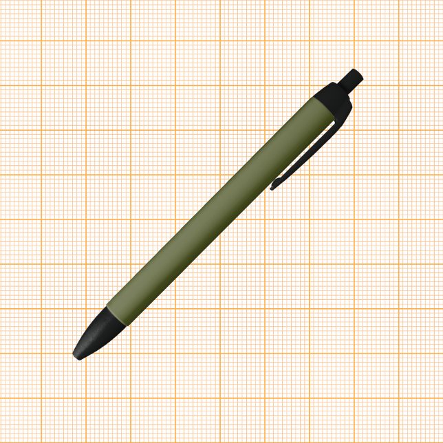 Stylo Noir Couleur solide verte de l'Armée (Créateur téléchargé)