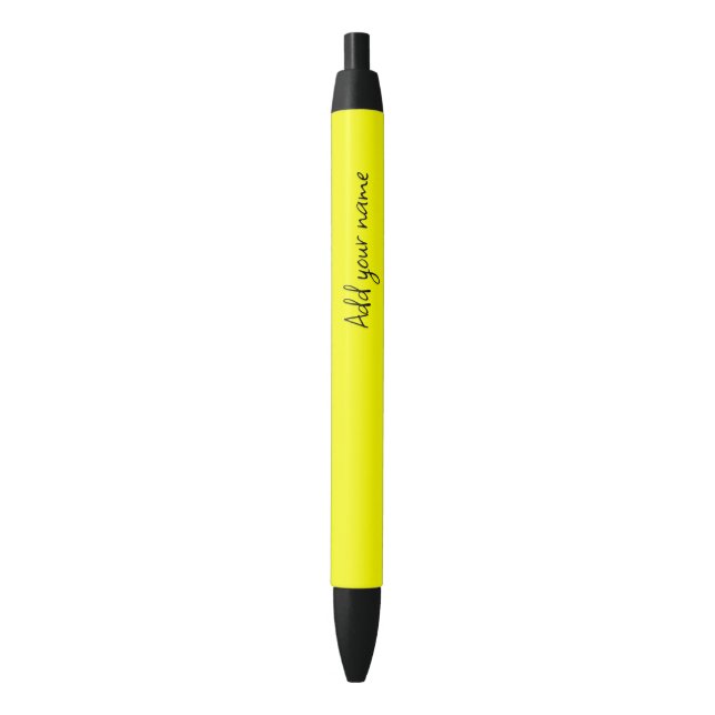Stylo Noir Couleur uni jaune néon (devant Vertical)