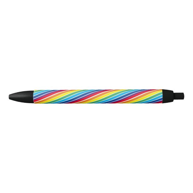 Stylo Noir Couleurs arc-en-ciel (Devant)