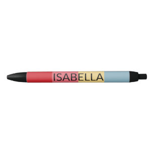 Stylo Noir Couleurs de bonbons Vertical Stripes Noir