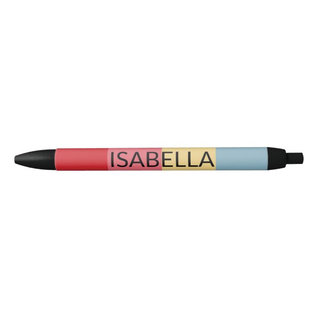 Stylo Noir Couleurs de bonbons Vertical Stripes Noir (Devant)