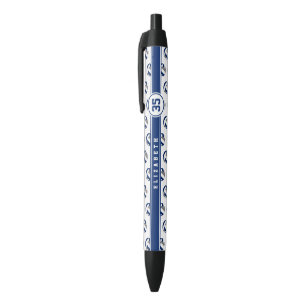 Stylo Noir couleurs d'équipe bleu gris nom de joueur de volle
