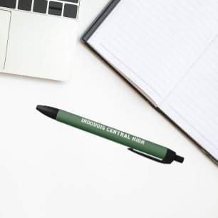 Stylo Noir Couleurs et nom de l'école vert et blanc