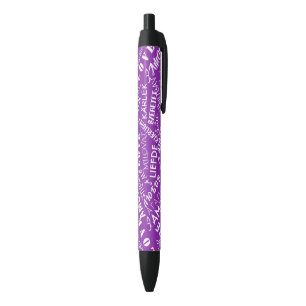 Stylo Noir Couleurs personnalisées Aimer stylet de texte Lang