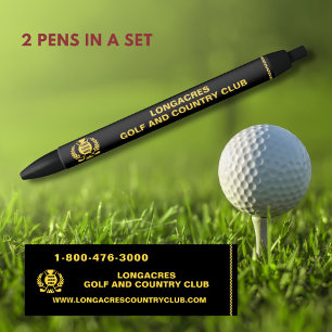 Stylo Noir Country & Golf Club Logo Site Internet Téléphone S