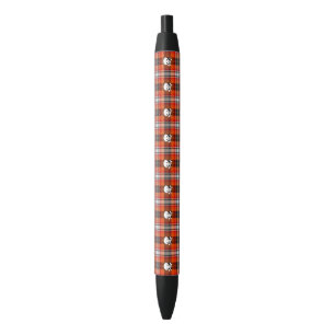 Stylo Noir Crâne et os croisés Plaque rouge et noire