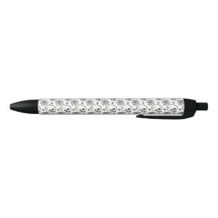 Stylo Noir Crânes d'Halloween et araignées