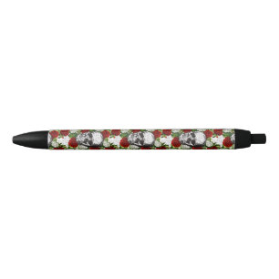 Stylo Noir Crânes et roses