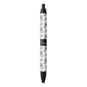 Stylo Noir Crânes nommés personnalisés de sucre blanc