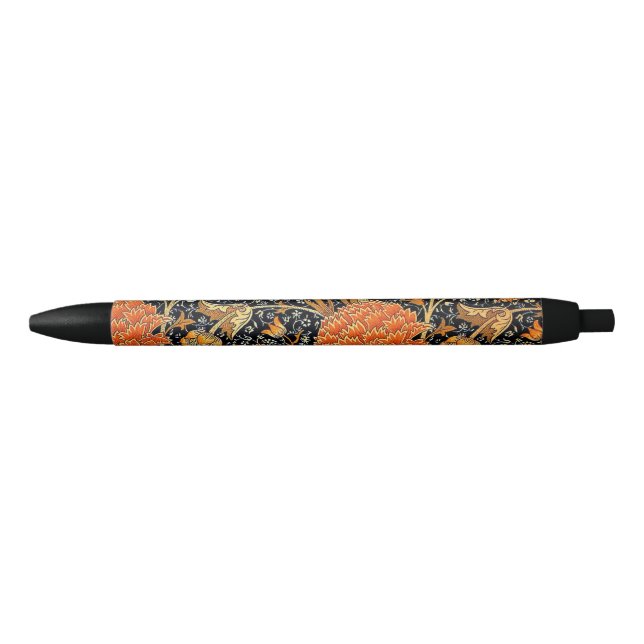 Stylo Noir Cray, motif célèbre de William Morris, (Devant)