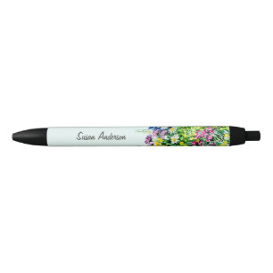 Stylo Noir Crayon fleur sauvage coloré