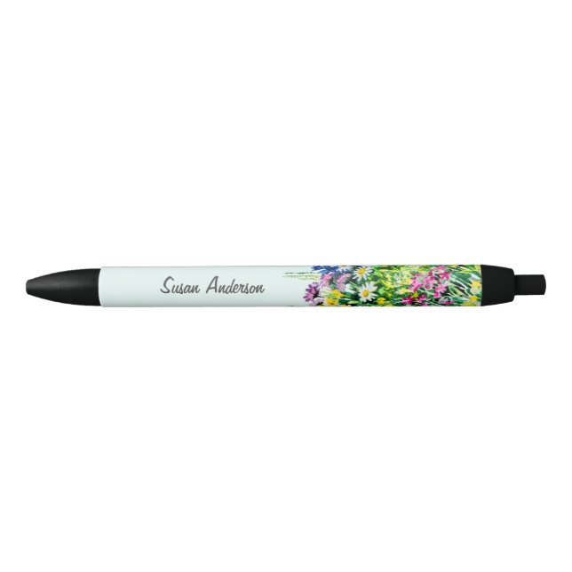 Stylo Noir Crayon fleur sauvage coloré (Devant)