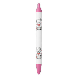 Stylo Noir crayon nounours d'amour 