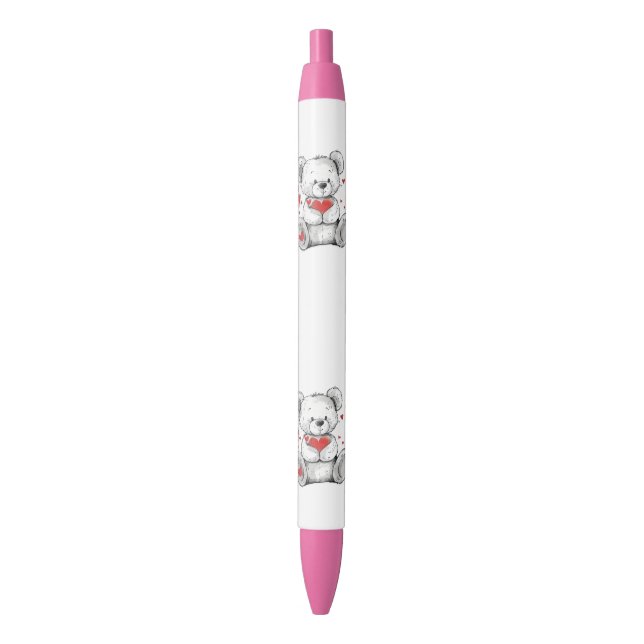 Stylo Noir crayon nounours d'amour  (devant Vertical)