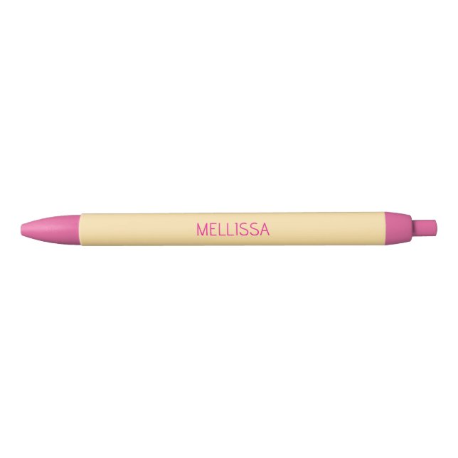 Stylo Noir Cream minimalist custom name  (Devant)