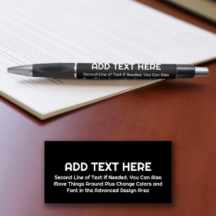 Stylo Noir Créez votre propre - Faites-le votre texte pe