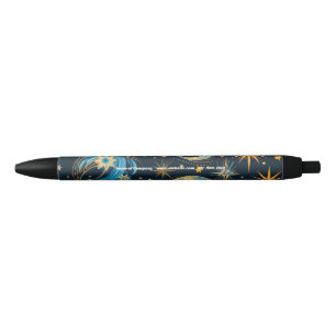 Stylo Noir Créez votre propre soleil lune et étoiles bleu et