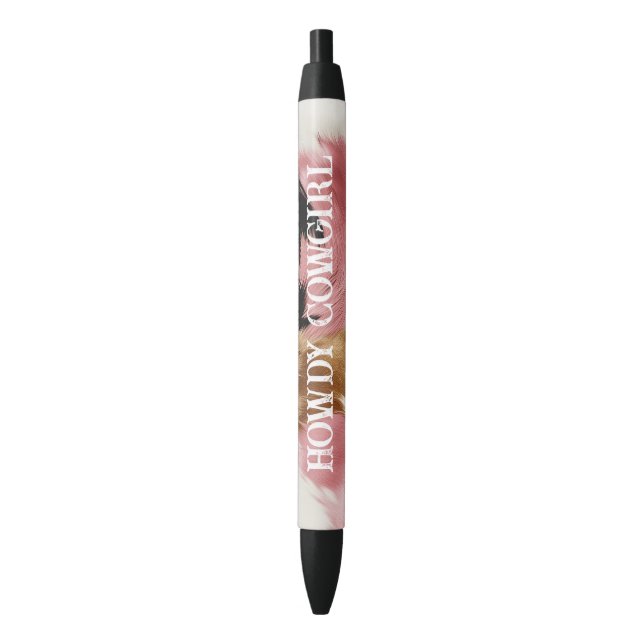 Stylo Noir Crème d'or rose noir vachette (devant Vertical)