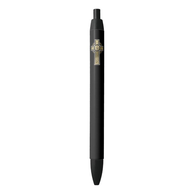Stylo Noir Croix celtique (devant Vertical)