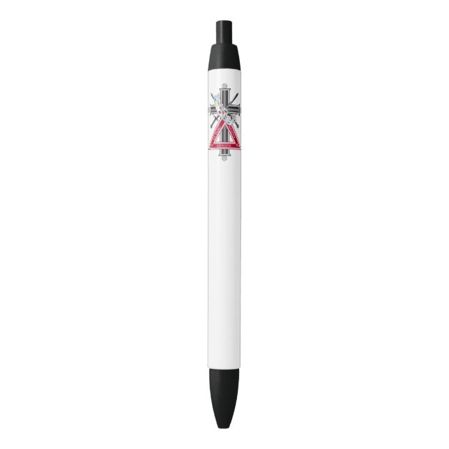 Stylo Noir Croix freemasonique (devant Vertical)