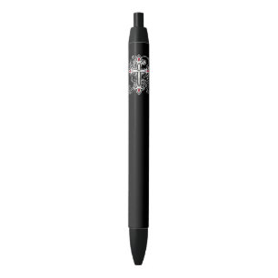 Stylo Noir Croix gothique