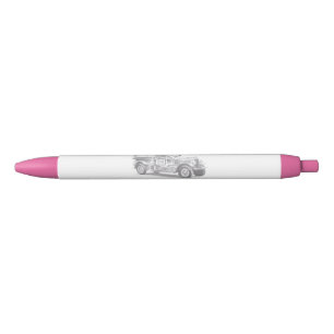 Stylo Noir croquis au crayon de camion de pompiers vintage de