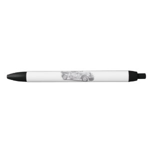 Stylo Noir croquis au crayon de camion de pompiers vintage de