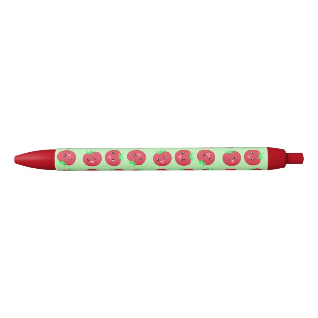 Stylo Noir Cuite tomate kawaii vegan (Devant)
